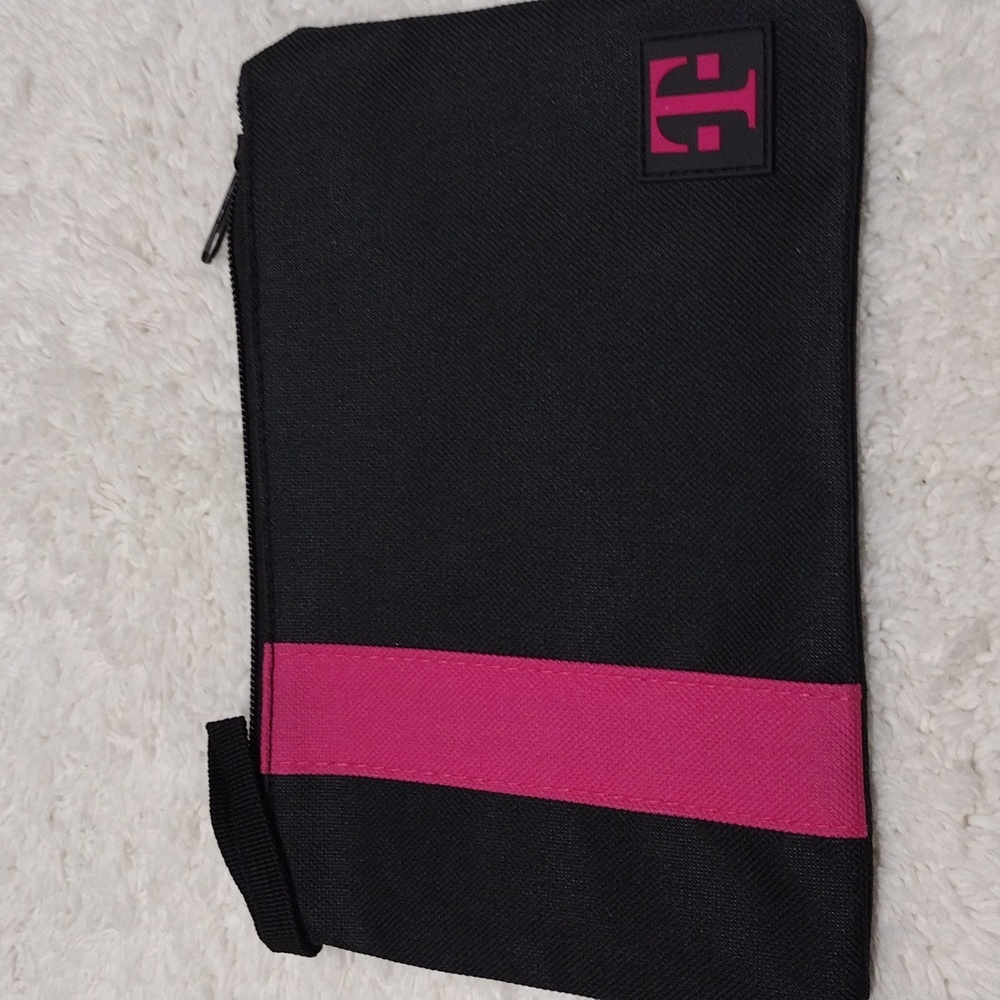 T-Mobile Pink Black Zipper Bag